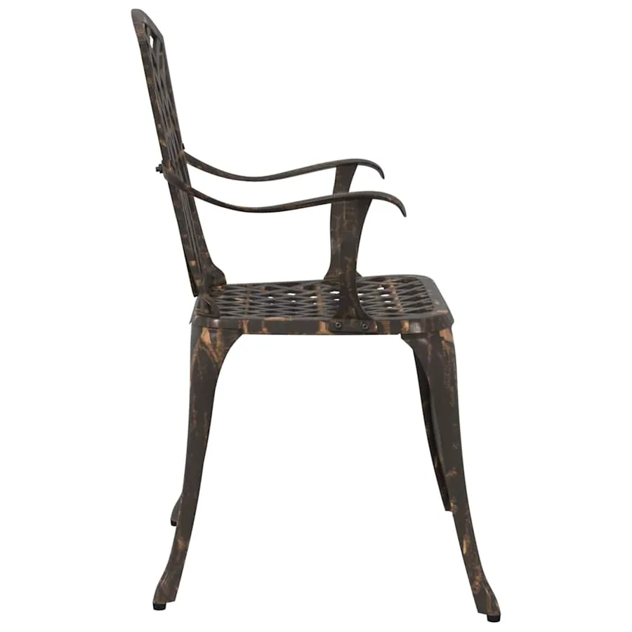 Chaise de jardin 2 pcs Bronze 53 x 51 x 88,5cm Aluminium - 5