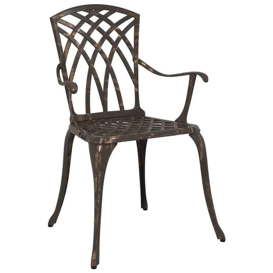 Ensemble de salle à manger pour jardin 5 pcs Bronze Aluminium - 5