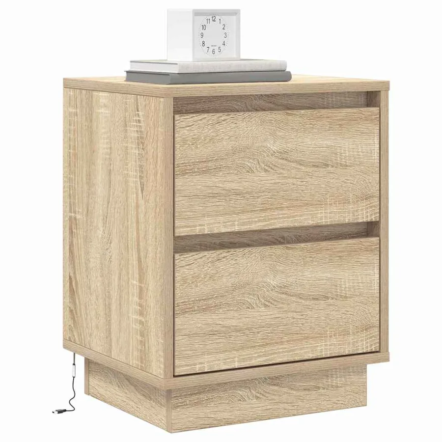 Cabinet de chevet 2 pcs Chêne Sonoma 39 x 34,5 x 50 cm - 3
