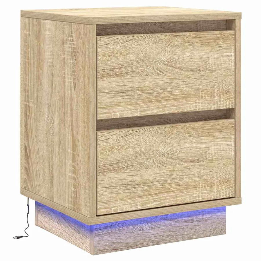 Cabinet de chevet 2 pcs Chêne Sonoma 39 x 34,5 x 50 cm - 6