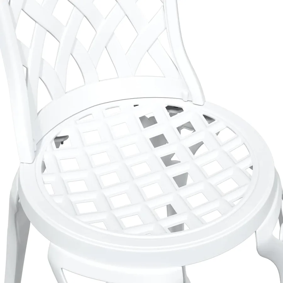 Ensemble de tables de jardin 3 pcs Blanc Aluminium coulé - 11