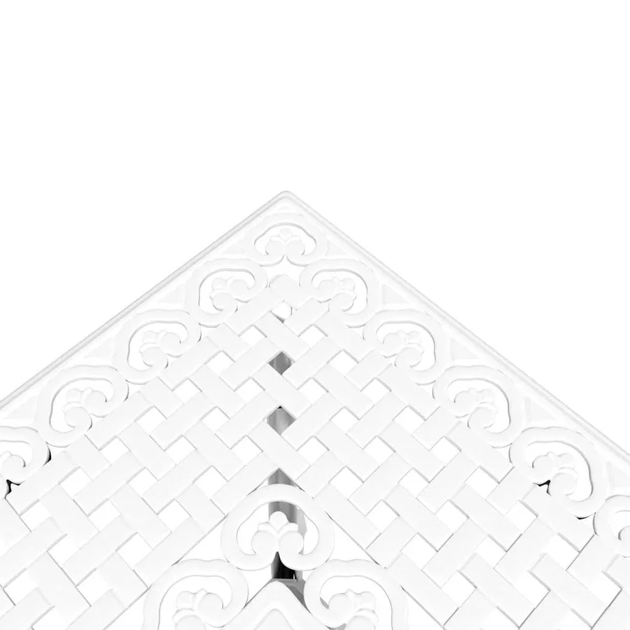 Ensemble de tables de jardin 3 pcs Blanc Aluminium coulé - 12