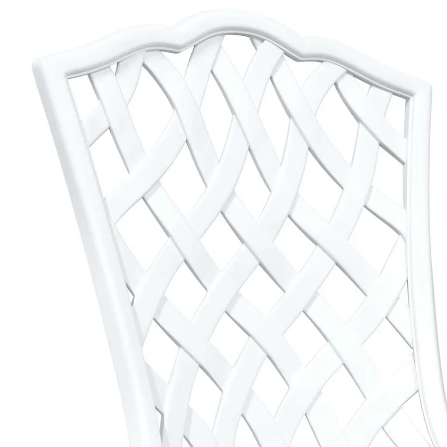 Ensemble de tables de jardin 3 pcs Blanc Aluminium coulé - 8