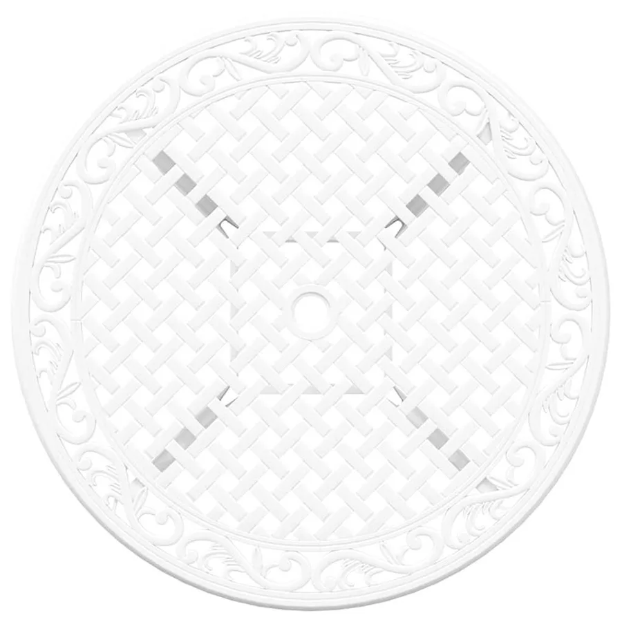 Ensemble de salle à manger pour jardin 5 pcs Blanc Aluminium - 8
