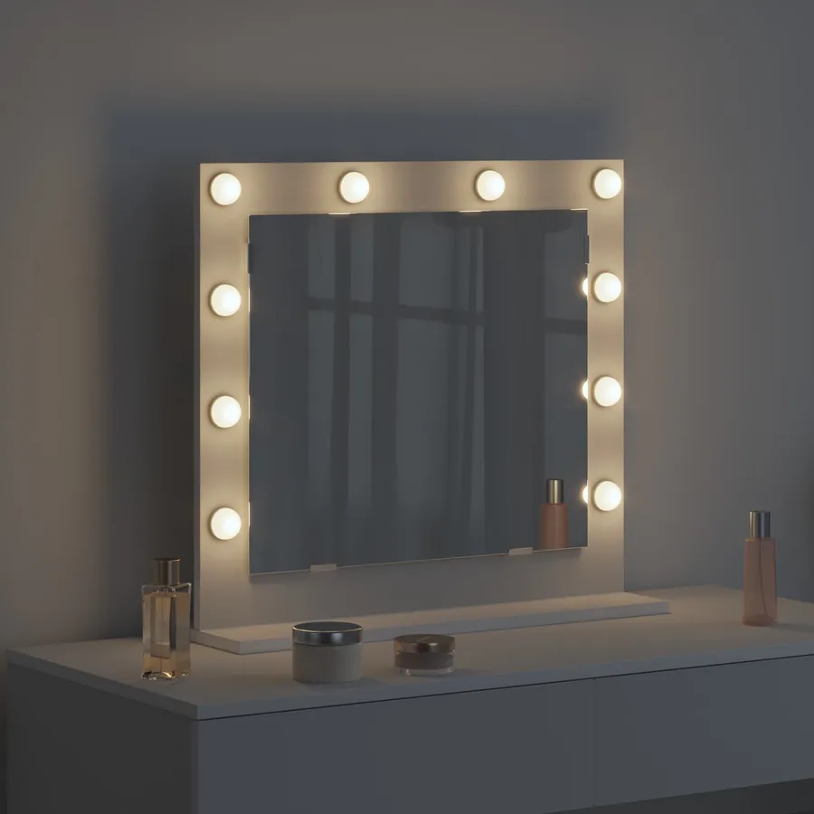 Miroir de vanité Blanc 60 x 55 x 18 cm Verre et bois composite - 3