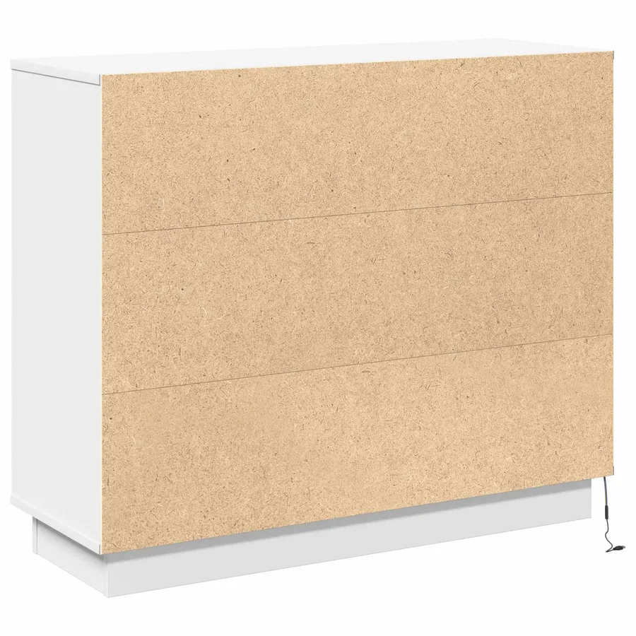 Buffet LED Blanc 90 x 32 x 75 cm Bois d'ingénierie - 8