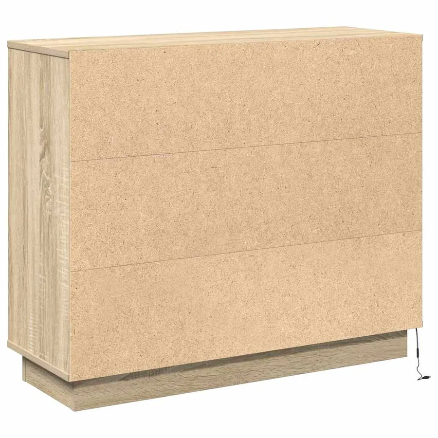 Buffet LED Chêne Sonoma 90 x 32 x 75 cm Bois d'ingénierie - 11