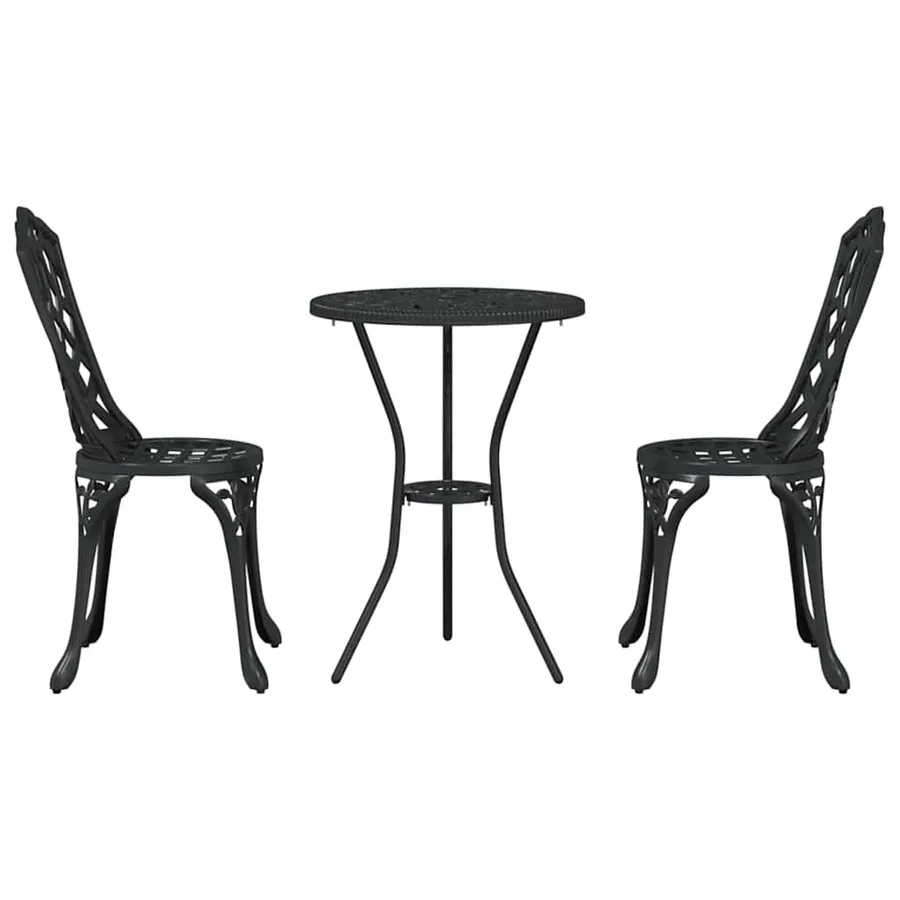 Ensemble bistro de jardin 3 pcs Noir Aluminium - 6