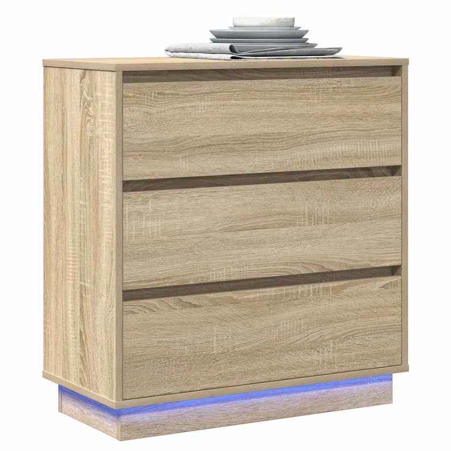 Cabinet de chevet avec tiroir Chêne Sonoma 71 x 34,5 x 75 cm - 3