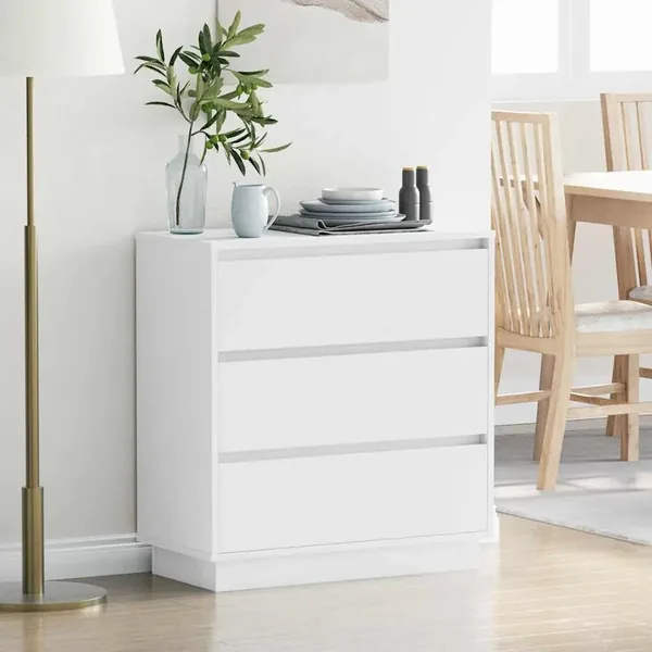 Cabinet de chevet Blanc 71 x 34,5 x 75 cm Bois d'ingénierie