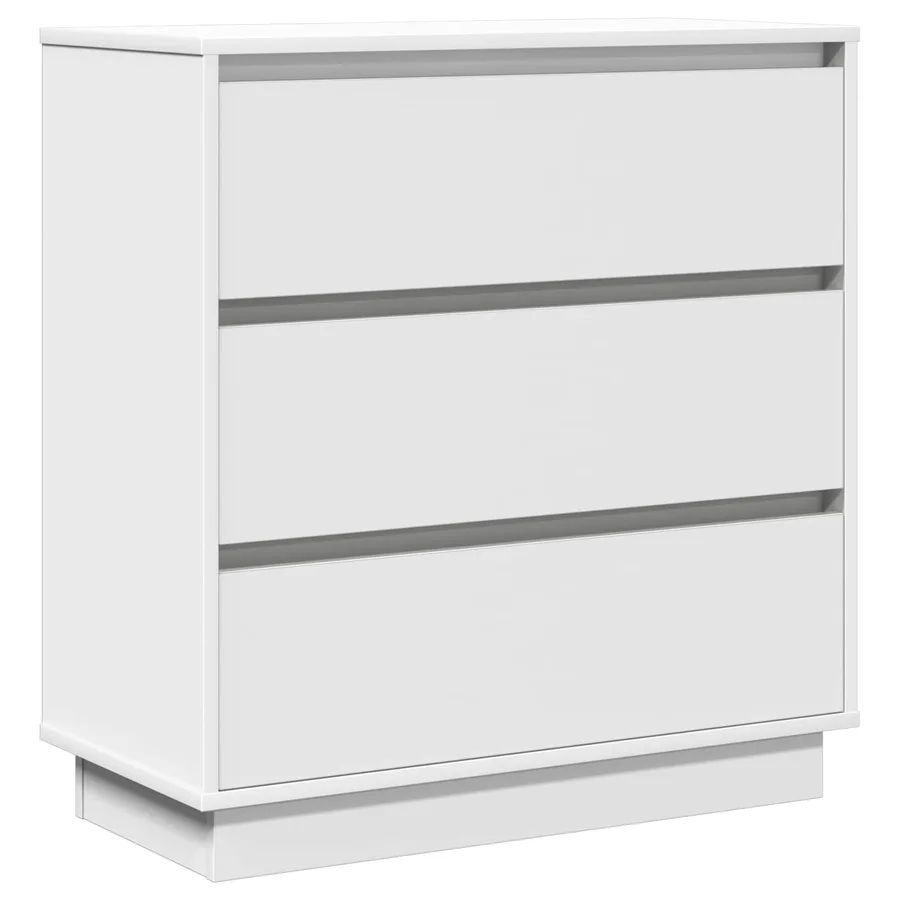 Cabinet de chevet Blanc 71 x 34,5 x 75 cm Bois d'ingénierie - 2