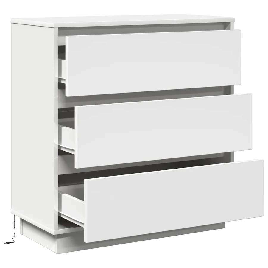 Cabinet de chevet Blanc 71 x 34,5 x 75 cm Bois d'ingénierie - 6
