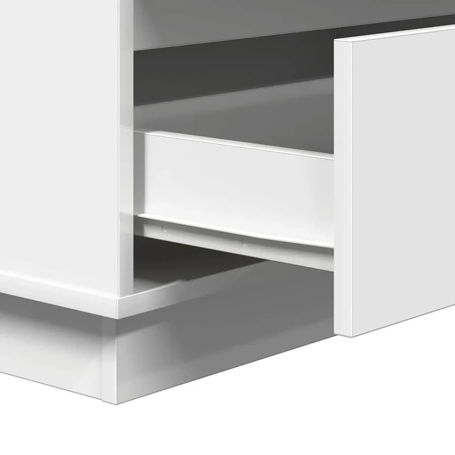 Cabinet de chevet Blanc 71 x 34,5 x 75 cm Bois d'ingénierie - 8