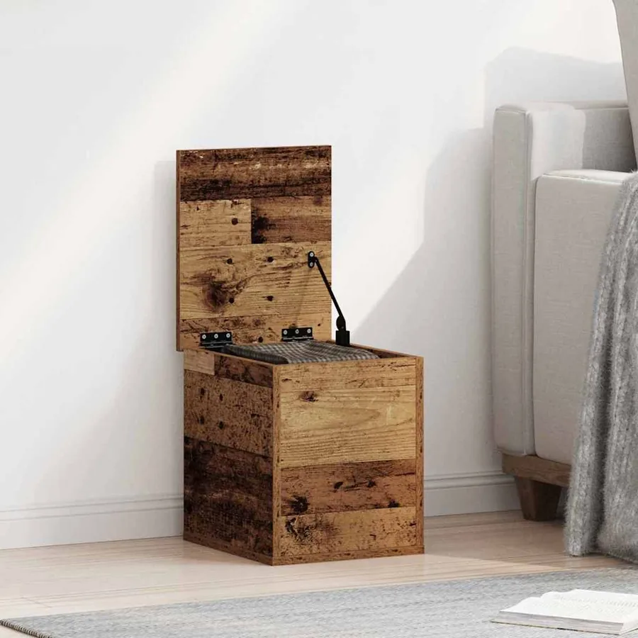 Boîte de Rangement avec stockage Bois Ancien 30 x 35 x 35 cm