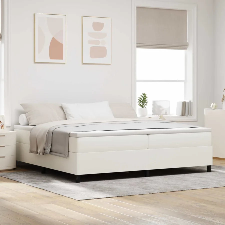 Cadre de lit plateforme Crème 200 x 200 cm