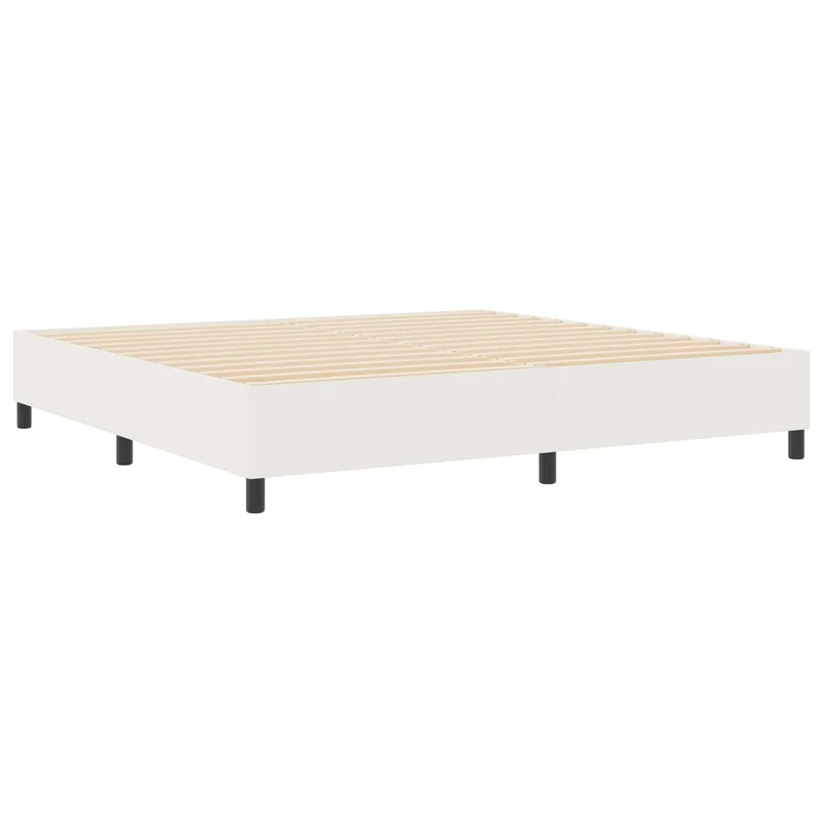 Cadre de lit plateforme Crème 200 x 200 cm - 2
