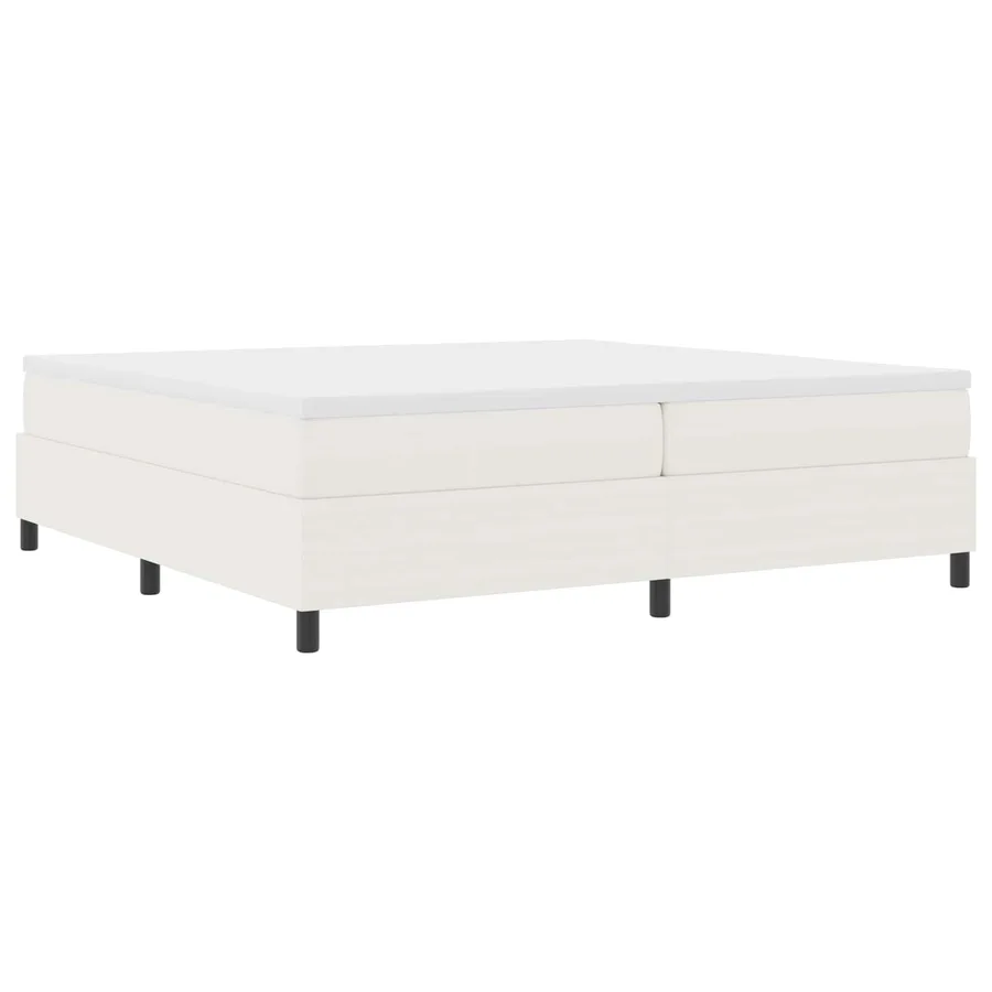 Cadre de lit plateforme Crème 200 x 200 cm - 4