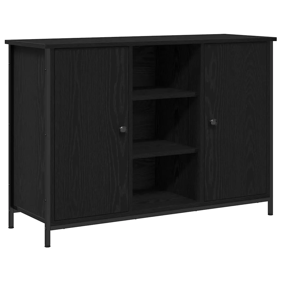 Buffet Chêne noir 100 x 35 x 70 cm - 2