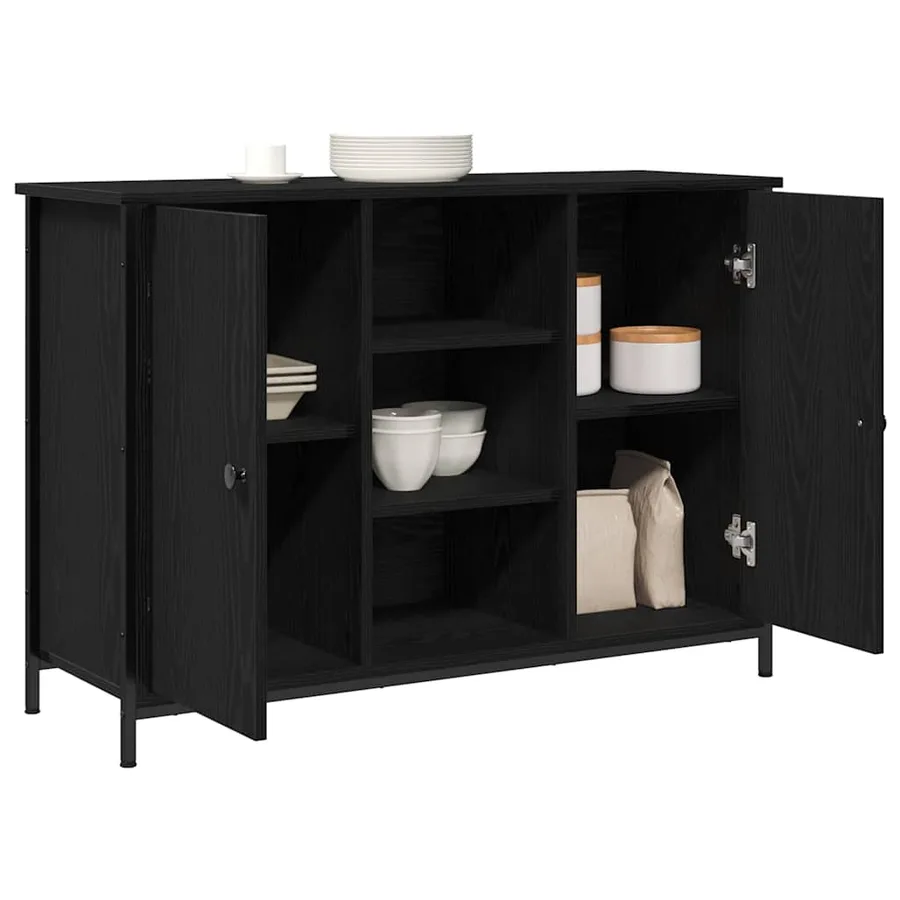 Buffet Chêne noir 100 x 35 x 70 cm - 3