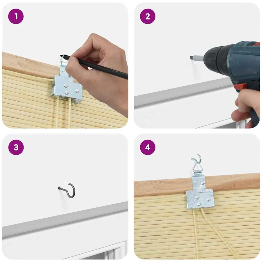 Store enrouleur Nature 60 x 160 cm Bambou - 10