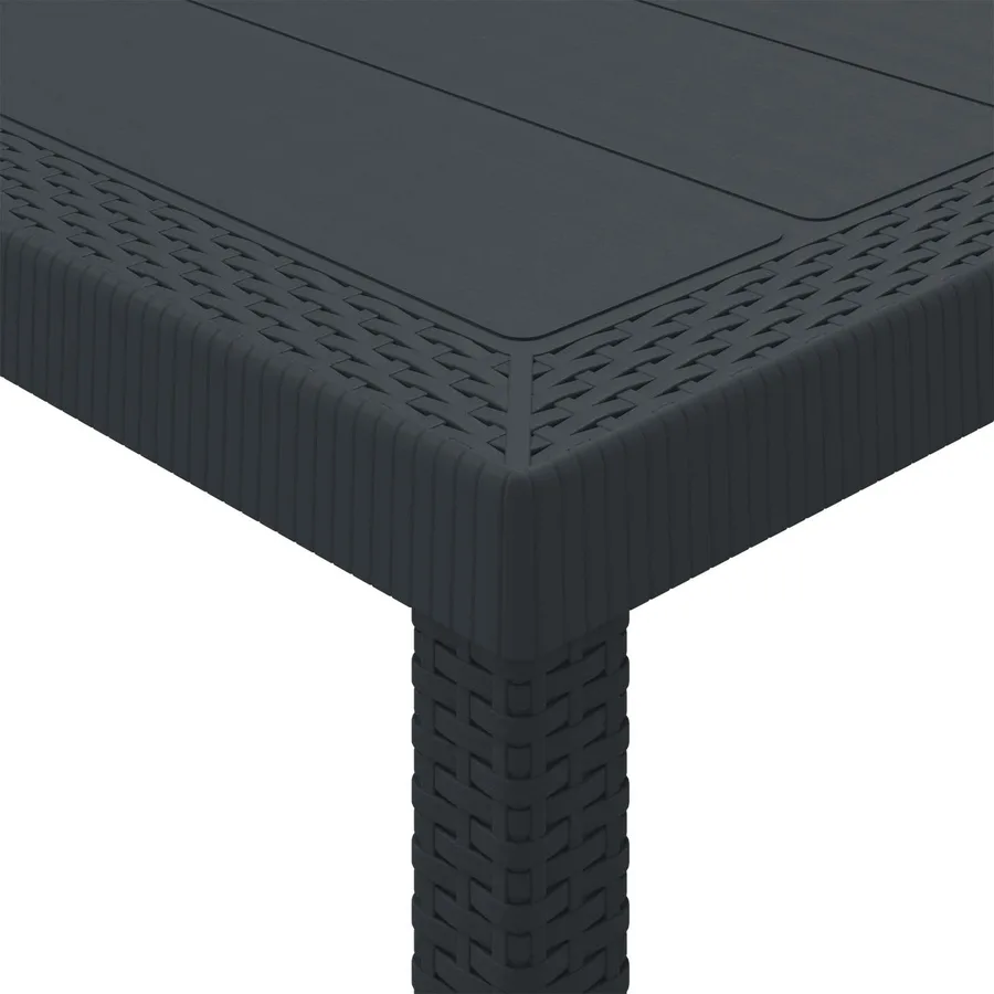 Table de Jardin Anthracite 250 x 100 x 73 cm polyrotin - 5
