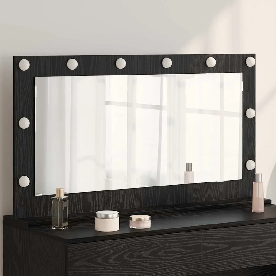 Miroir de vanité Rectangulaire Chêne noir 100 x 55 x 18 cm