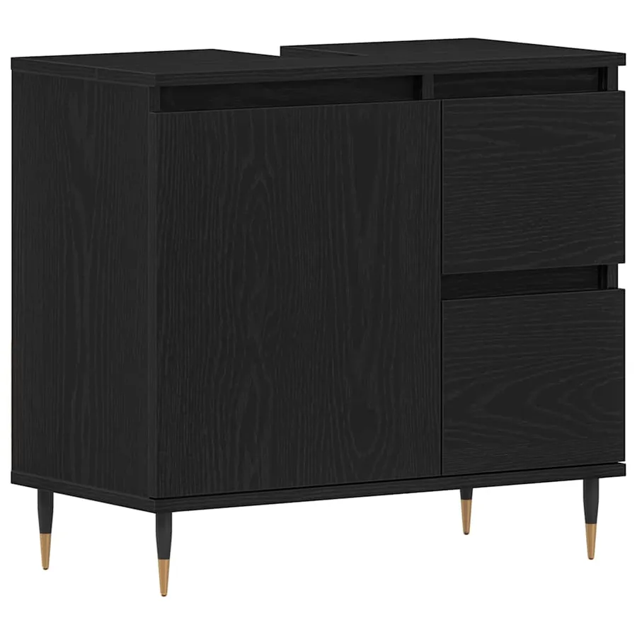Cabinet de salle de bain avec tiroir Chêne noir 65 x 33 x 60 cm - 2