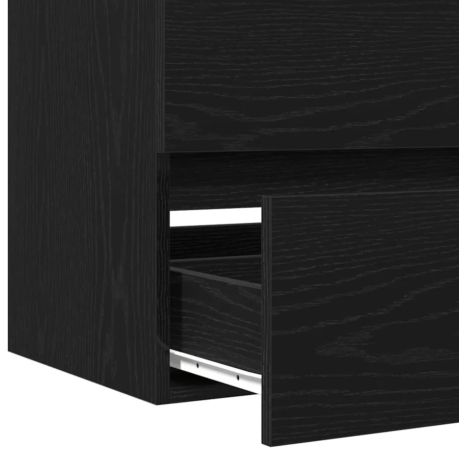Meuble de Lavabo de Salle de Bain Chêne noir 60 x 39 x 62 cm - 9