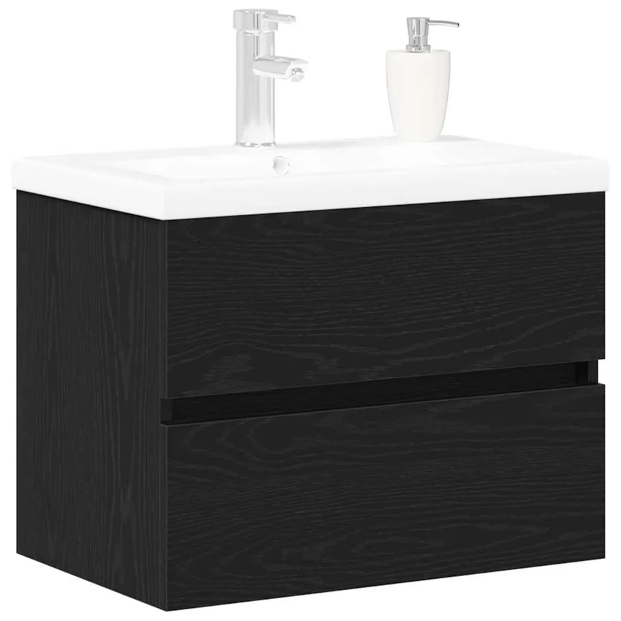 Meuble de Lavabo de Salle de Bain Chêne noir 60 x 39 x 62 cm - 3
