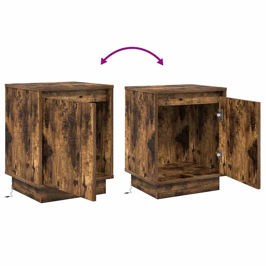 Cabinet de chevet avec 2 pcs Chêne fumé 39 x 34.5 x 50 cm - 14