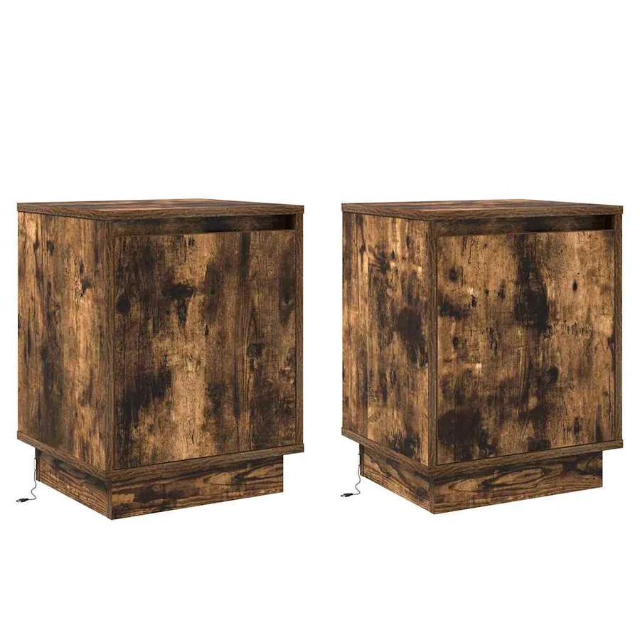 Cabinet de chevet avec 2 pcs Chêne fumé 39 x 34.5 x 50 cm - 2