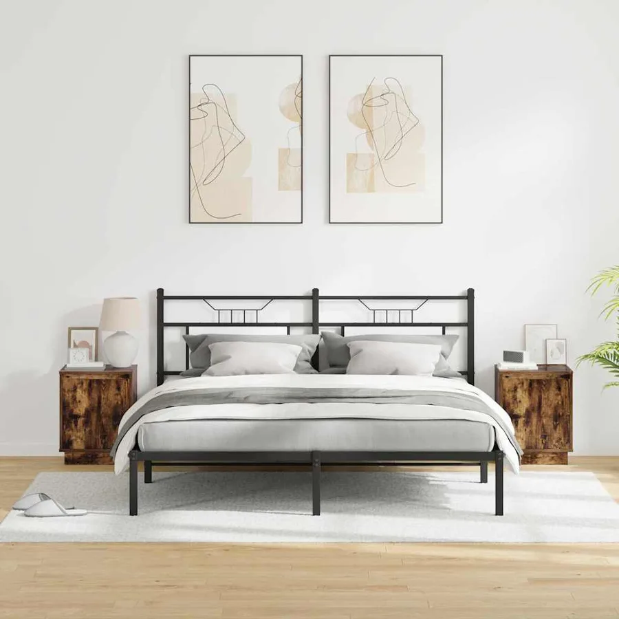 Cabinet de chevet avec 2 pcs Chêne fumé 39 x 34.5 x 50 cm - 4