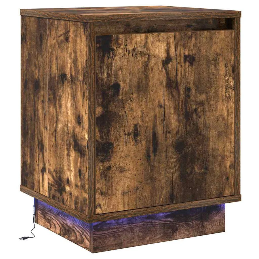 Cabinet de chevet avec 2 pcs Chêne fumé 39 x 34.5 x 50 cm - 7