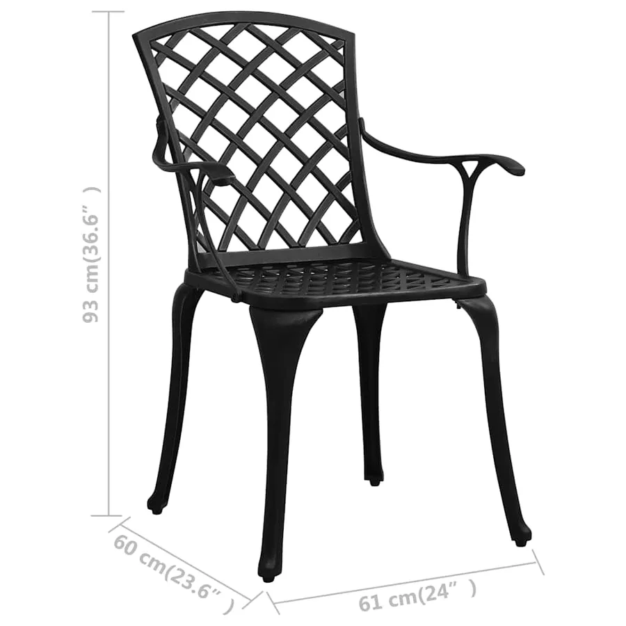 Ensemble de bistro 5 pcs Aluminium coulé Noir - 16