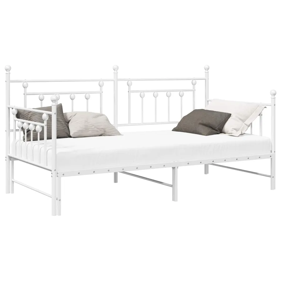 Cadre de lit de jour Blanc 90 x 200 cm Acier - 2