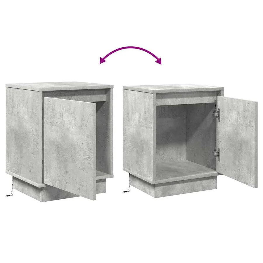 Cabinet de chevet 2 pcs Gris béton 39 x 34,5 x 50 cm - 14