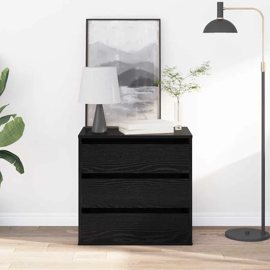Armoire à tiroirs Noir 61 x 41 x 58 cm Bois d'ingénierie
