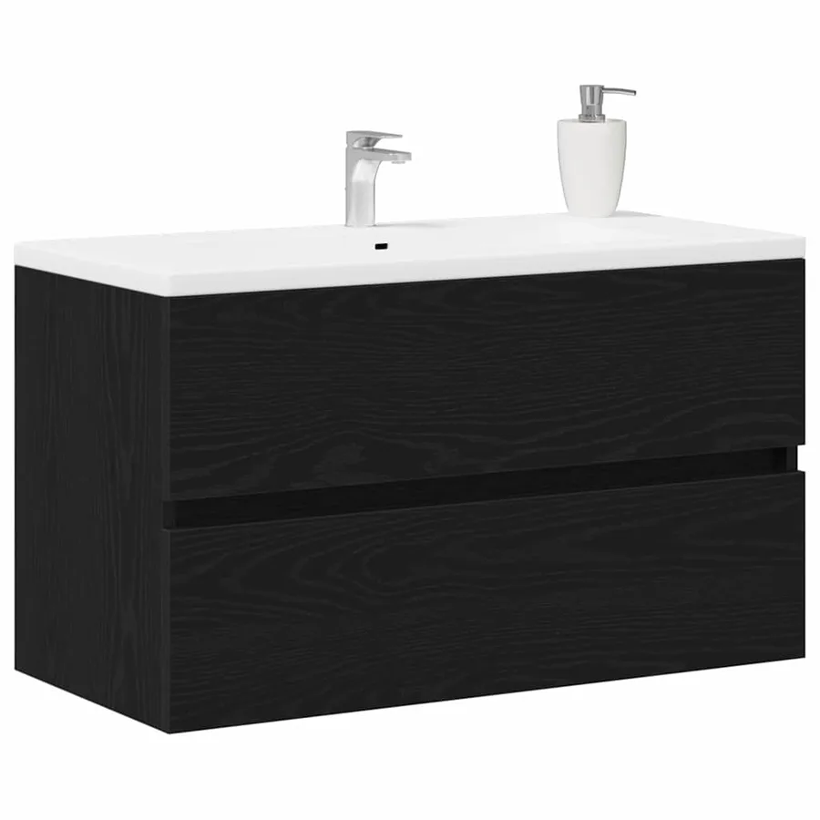 Meuble de Lavabo de Salle de Bain Chêne noir 80 x 38,5 x 45 cm - 3