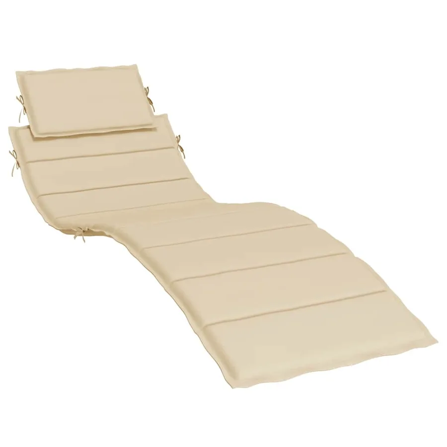 Coussin de chaise longue beige 186x58x4 cm tissu oxford - 2