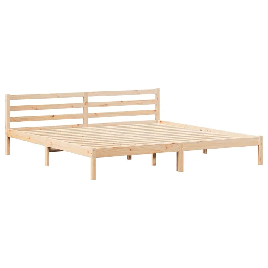 Cadre de lit Marron 225,5 x 185,5 x 69,5 cm Bois de Pin Massif - 2
