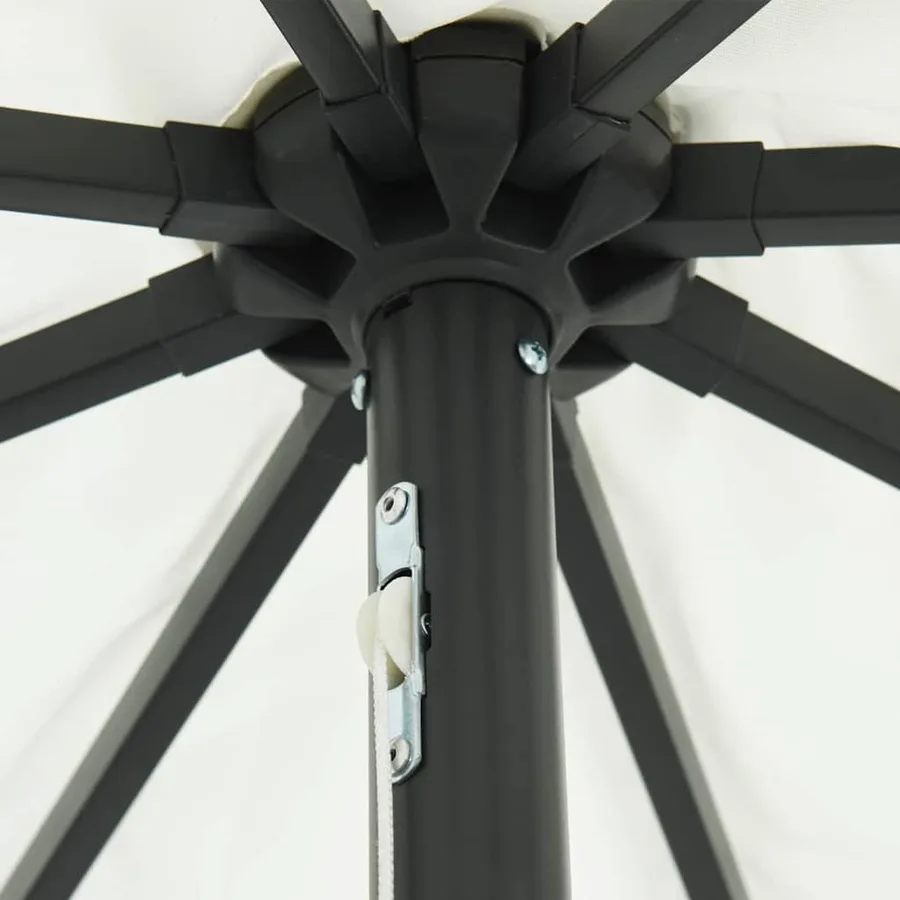 Parasol de jardin Sable et anthracite 395 x 395 x 245 cm - 5