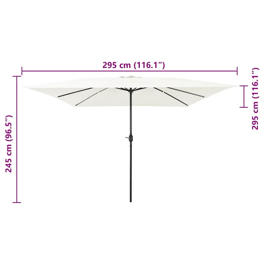 Parasol de jardin Sable 295 x 295 x 245 cm Polyester et Acier - 7