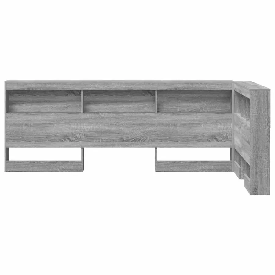 Tête de lit de rangement Gris Sonoma 90 cm Bois d'ingénierie - 6