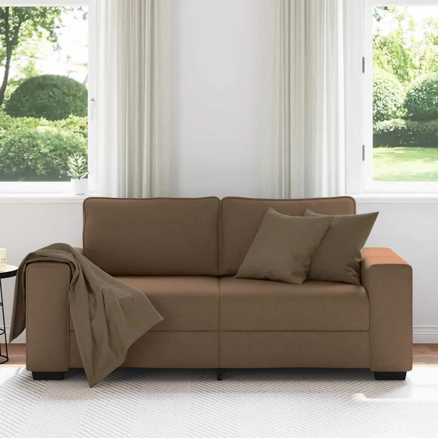 Canapé 2 places marron 180x77x82 cm en tissu - 3