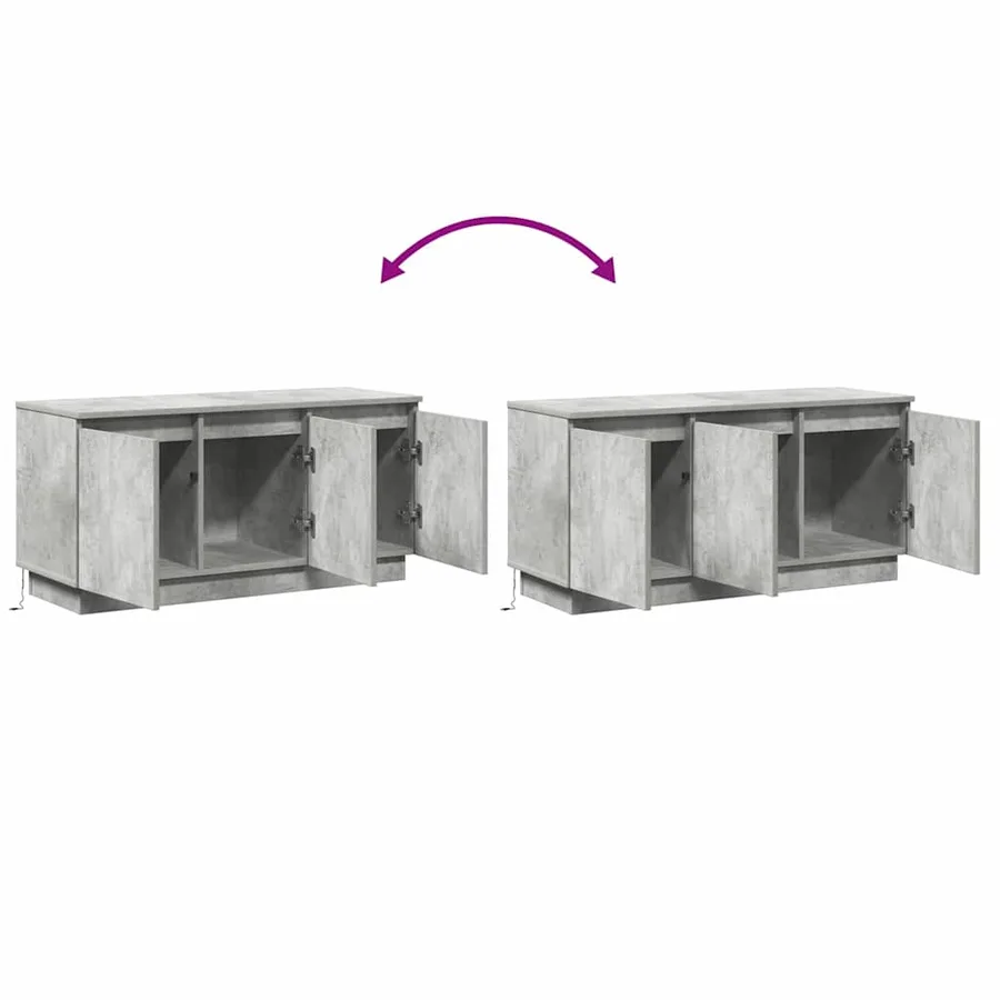 Meuble TV Gris béton 100 x 38 x 49 cm Bois d'ingénierie - 14