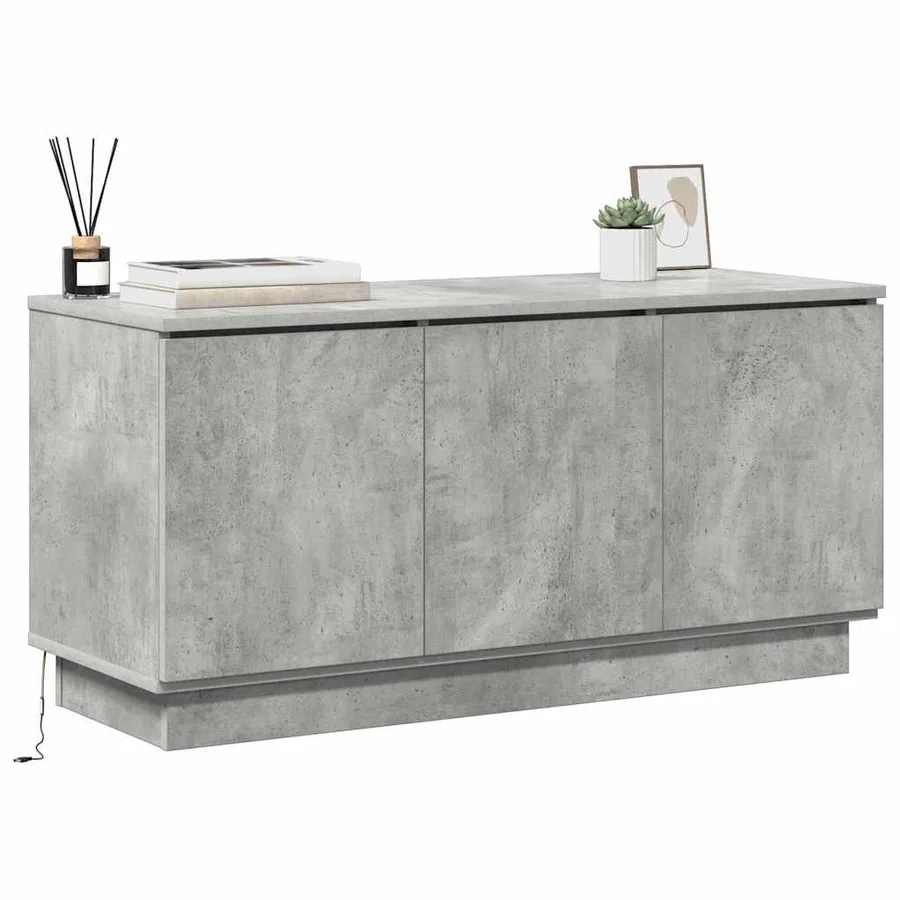 Meuble TV Gris béton 100 x 38 x 49 cm Bois d'ingénierie - 3