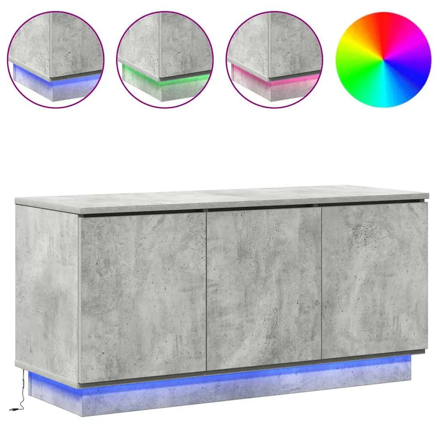 Meuble TV Gris béton 100 x 38 x 49 cm Bois d'ingénierie - 4