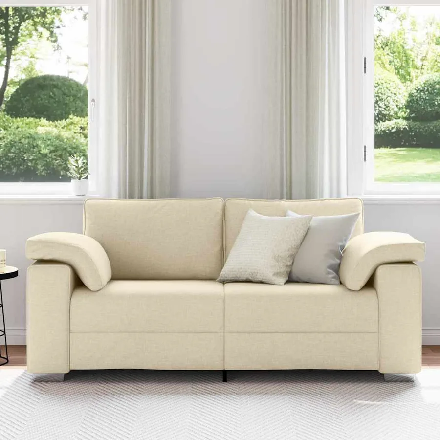 Canapé deux places Crème 180 cm tissu - 3