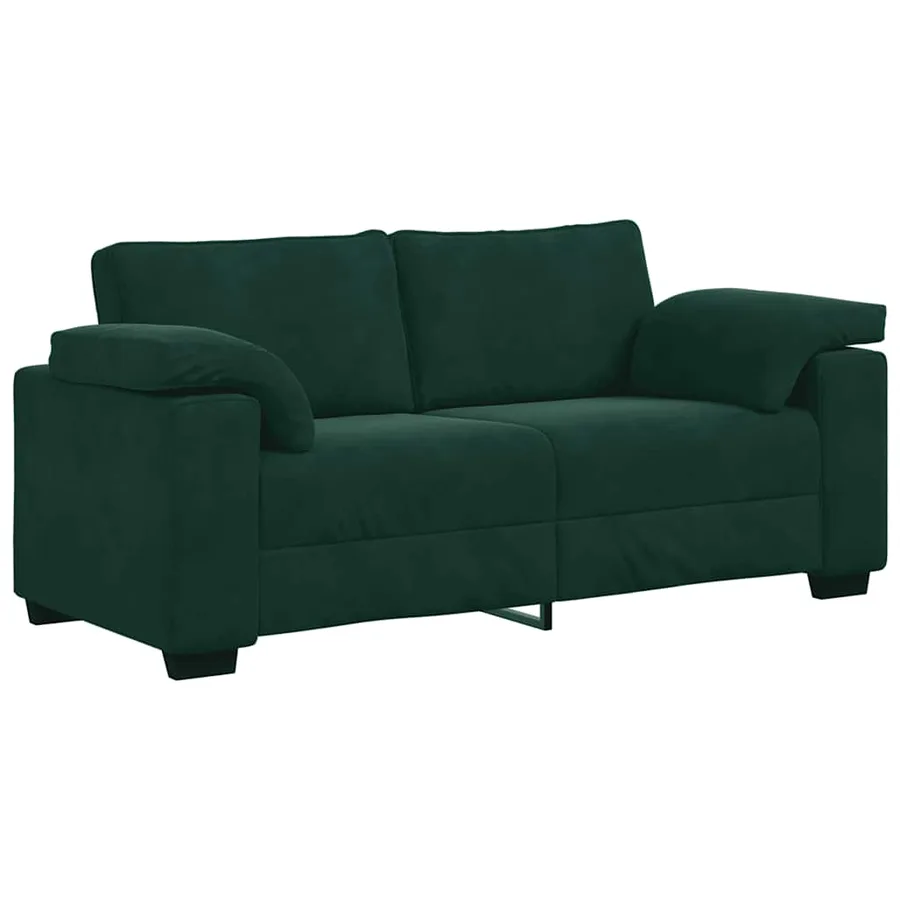 Canapé deux places vert foncé 180 x 77 x 82 cm velours - 2