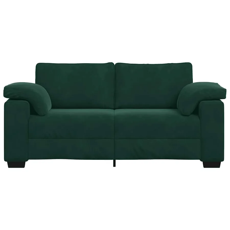Canapé deux places vert foncé 180 x 77 x 82 cm velours - 4